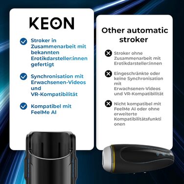 KIIROO Keon - Автоматичний мастурбатор для чоловіків з інтерактивним контентом FeelMe AI, до 230 імпульсів/хв, бездротовий