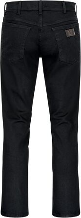 Чоловічі стрейч-джинси Wrangler Texas Regular Fit Authentic Straight, чорні (Black Overdye), з ременем, розмір 34W/32L