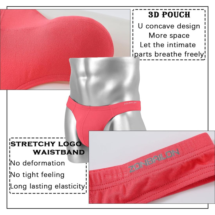 Тангіні BIATWOWR для чоловіків з еластичного матеріалу без етикетки, сексуальні та зручні, XXL, помаранчево-червоний