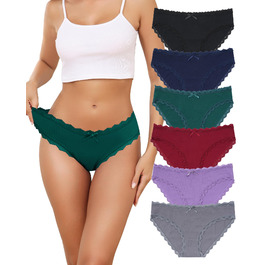 Сліпекс жіночі труси Levao 6 шт. бавовна мереживо дихаючі, комплект трусиків для жінок, S-XXL, 6 кольорів