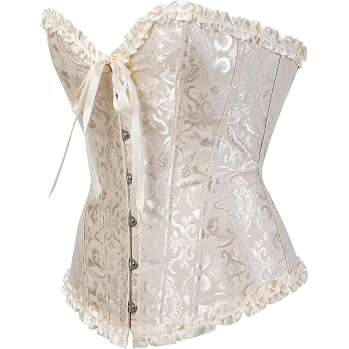 Корсет для жінок з високою талією, підтримка грудей, готичний стиль, шнурівка, бюстгальтер, кольору абрикос