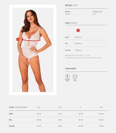 Сексуальний жіночий комплект спідньої білизни Selente Love & Fun: боді/відкритий боді та шовкова маска для очей, виготовлено в ЄС, розмір M-L, білий