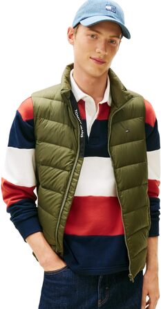 Чоловічий легкий пуховик-жилет Tommy Jeans, темно-зелений (Dark Greenery), розмір XS
