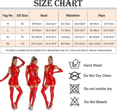 Костюм-комбінезон FEOYA з латексу Wetlook з високою талією та довгими рукавичками (червоний, M)