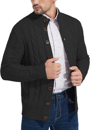 Чоловічий в'язаний кардиган NITAGUT на блискавці — теплий зимовий Strickpullover, темно-синій, розмір XL