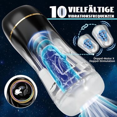 Електричний мастурбатор для чоловіків з 10 рівнями потужності та вібрацією, преміум-якість