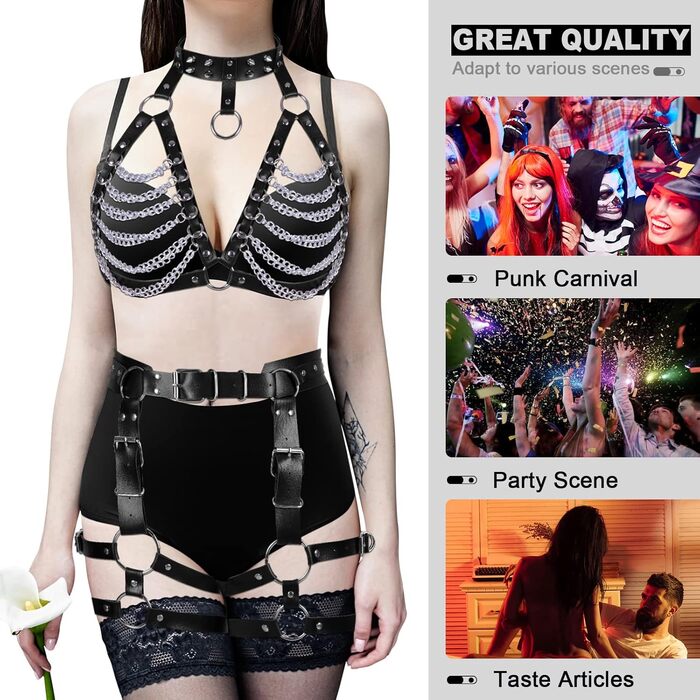 Жіночий корсет-накидка з ремінцями у стилі панк, чорний