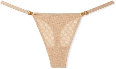 Тонкий трусик Victoria's Secret Icon з логотипом VS, регульований бретель, G-String, сексуальна колекція (XS-XXL), XL Praline