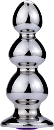 Анальний сталевий плагін Soarvlorfy: маленька та велика куля, анальний дildo, стимулятор G-точки, для чоловіків та жінок, срібло (L, срібло)