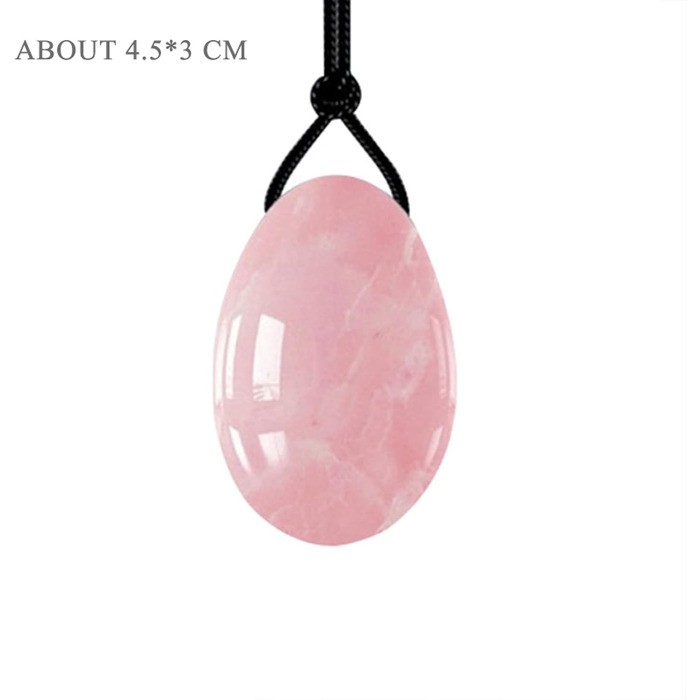 Набір яєць для вагінального тонісу: рожевий кварц, нефрит, аметист, кристали, масаж, Kegel, розмір M, 1 шт.