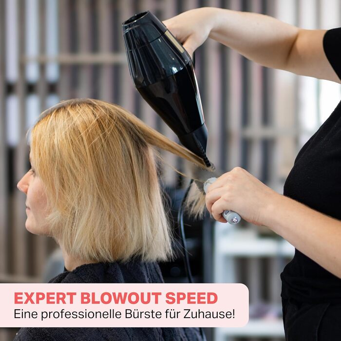 Керамічна кругла щітка для волосся Olivia Garden Expert Blowout Speed 25 мм, біло-сіра — для швидкого створення об'єму та укладки