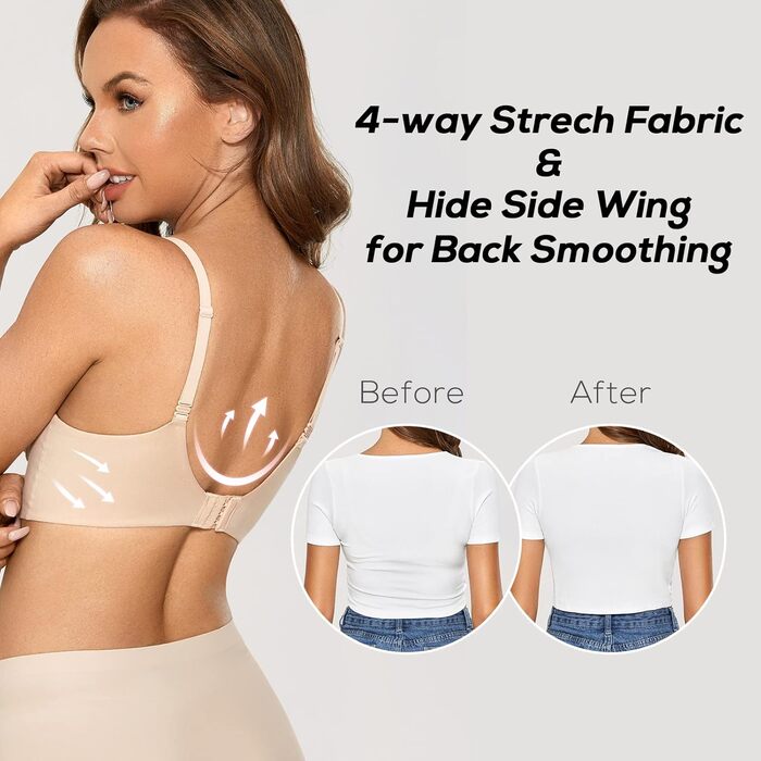 DOBREVA бюстгальтер без кісточок Push Up, T-shirt, BHS, з м'якою підтримкою, гладкий, 75B, бежевий