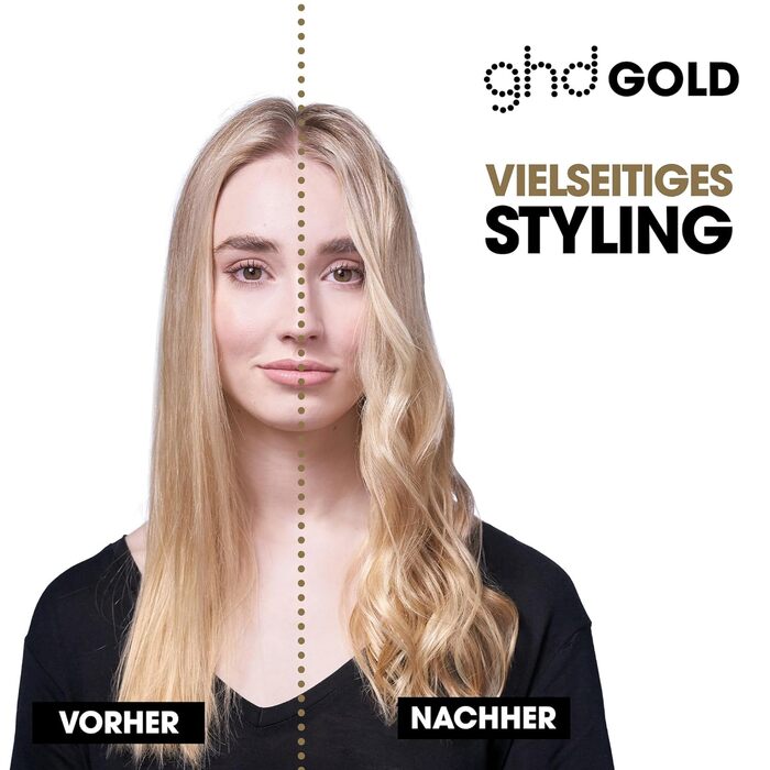 Випрямляч для волосся ghd gold Glätteisen: багатофункціональний стайлер для гладкого та шовковистого ефекту Anti-Frizz, чорний
