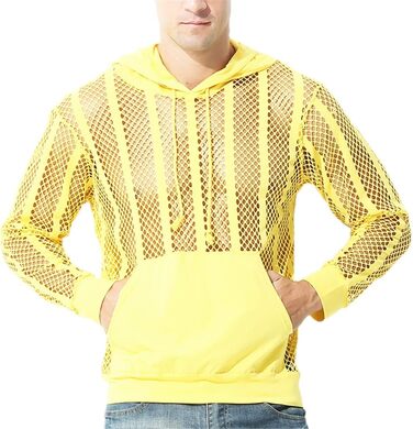 Чоловіча сітчаста сорочка з довгим рукавом, прозора, для вечірок та клубів