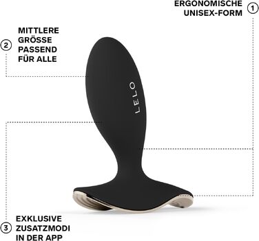 Вібруючий анальний plug LELO Surfer 2 для жінок та чоловіків, набір з 6 режимами стимуляції, чорний