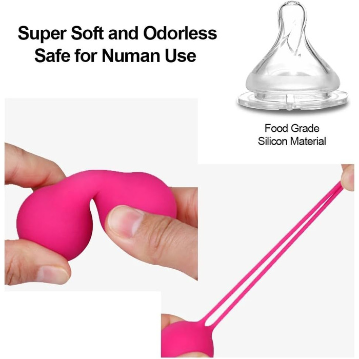 3 шт. Вагінальні кульки-перлини з силікону для жінок - тренажер Kegel, рожевий