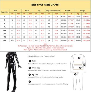 Комбінезон жіночий з еластичної шкіри (PVC) BESYFAY, глянцевий, чорний, XL