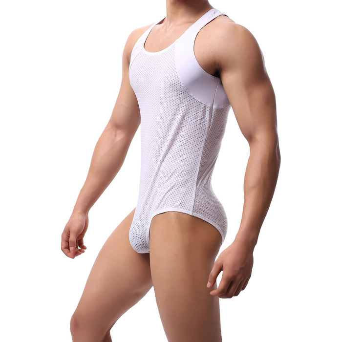 Боді для чоловіків YUFEIDA: спортивний костюм, боді, лосини, білизна, дихаючий матеріал, модель M (білий)