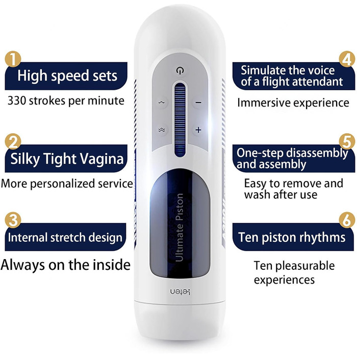 Електричний мастурбатор для чоловіків з телескопічними режимами - секс-іграшка преміум-якість