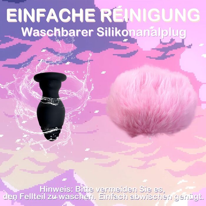 Анальний вібратор-хвіст Furry Fuchsschwanz з пультом керування для чоловіків та жінок. Силіконовий анальний плагін, іграшка для БДСМ, хвіст з сердечком