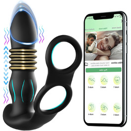 Вібратор для чоловіків PQKuss з кільцем на пеніс, 10 режимів, масажер простати, анальний масажер, для стимуляції, для пар, секс-іграшка