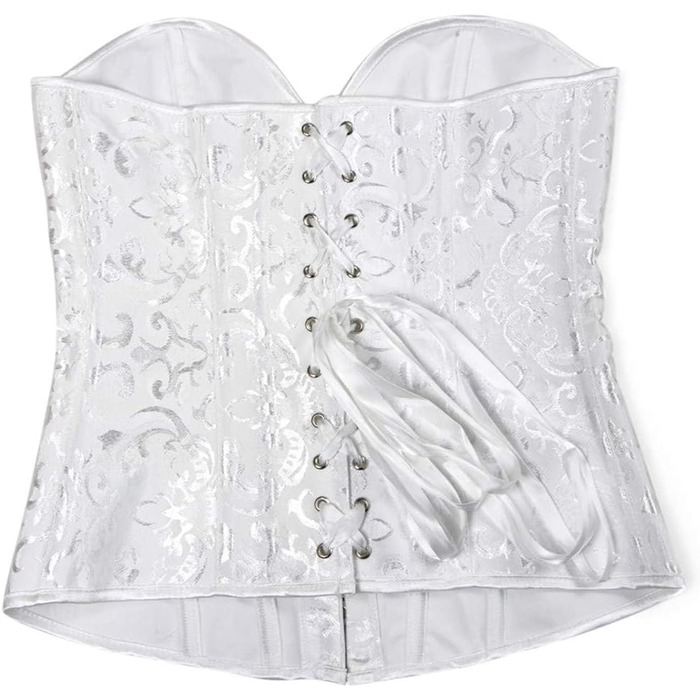 Корсетний топ CSKJ для жінок: готичний, вінтажний корсет, годинниковий корсет, повний бюст, зручний корсет, нижня білизна, корсет для вечірки, карнавалу, костюмів (Vampir, Steampunk, Piratenkostüm), 5XL, білий