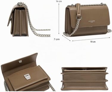 Жіноча маленька сумка-кросбоді David Jones Mini Clutch, колір тауп (коричневий)