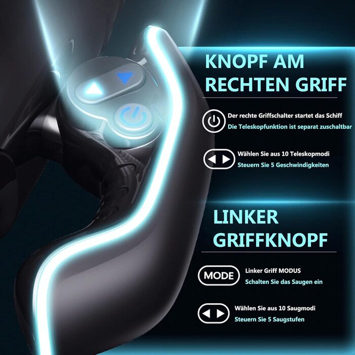 Інтимна іграшка для чоловіків з 5 телескопічними головками та 5 режимами стимуляції, реалістична вагіна