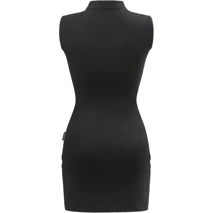 Чорне міні-плаття LittleForBig з бавовни без рукавів у стилі кібер-гот з коміром, 3XL