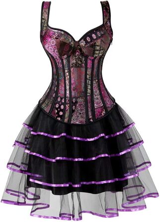 Сукня-корсет з корсетом, повний бюст, бретельки, блискавка, шнурівка, сексуальний фіолетовий колір