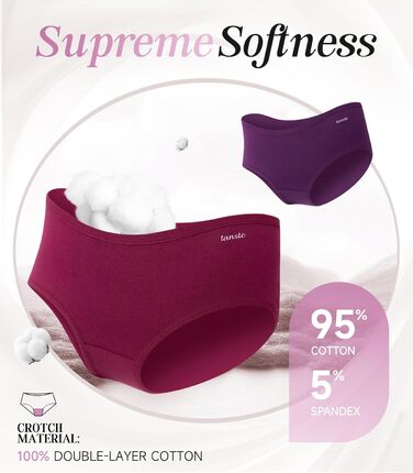 Танстц (TANSTC) жіночі труси-сліпи з бавовни, 6 шт. в упаковці, низька талія, еластичні, дихаючі, XS