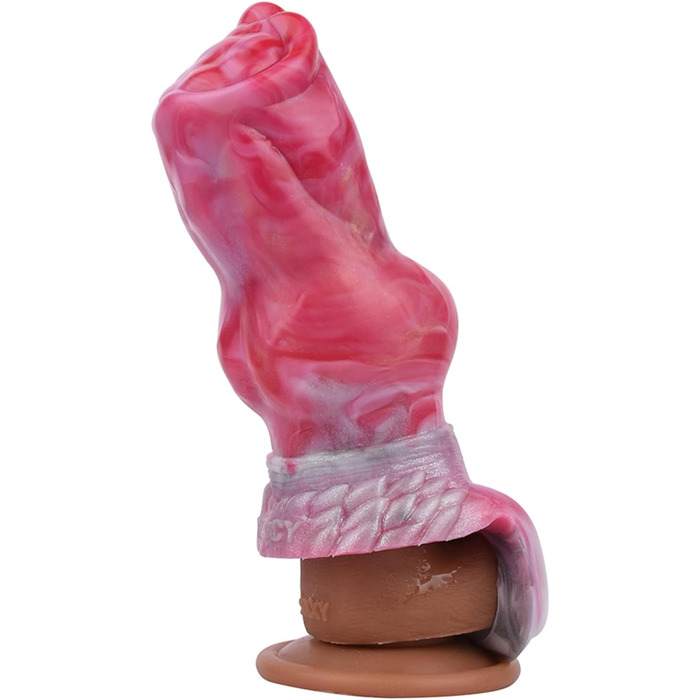 Реалістичний секс-іграшка для чоловіків у вигляді пса - реалістичний дилда з кільцем, з рідкого силікону, збільшує, рожевий, розмір S