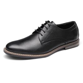 Чоловічі класичні туфлі Bruno Marc: шкіряні бізнес-туфлі Derby Oxfords для весіль та офісу, чорні, розмір 46 EU