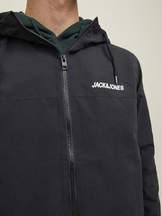 Чоловіча куртка-бомбер JACK & JONES Mae Bousonjacke, темно-синя з чорними деталями, розмір XS
