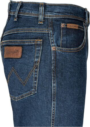 Чоловічі стрейч-джинси Wrangler Texas Regular Fit Authentic Straight, колір Darkstone, з коричневим ременем (46W / 30L)