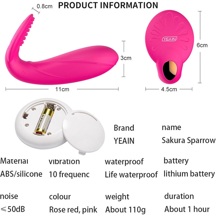 Вібратор-кулька ChicLSQ з пультом дистанційного керування, 10 режимів вібрації, для стимуляції клітора, вагіни та G-точки, нагрівається до 42°C