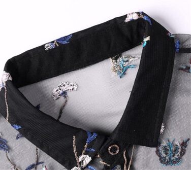 Чоловіча літня сорочка Deepsko з мереживом та квітковим візерунком, прозора, розмір EU S (50-65 кг)