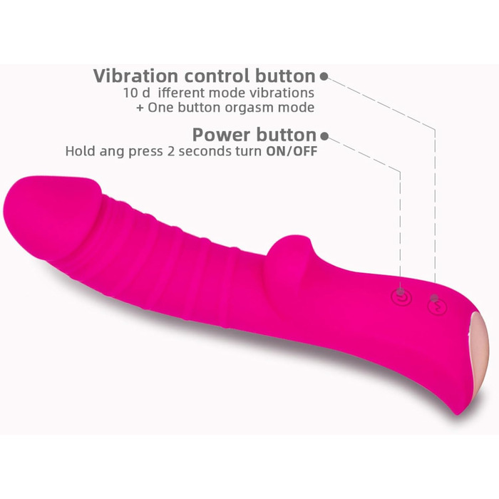 Вібратор G-Spot для жінок, 10 режимів, червоний | Інтимні іграшки для дорослих