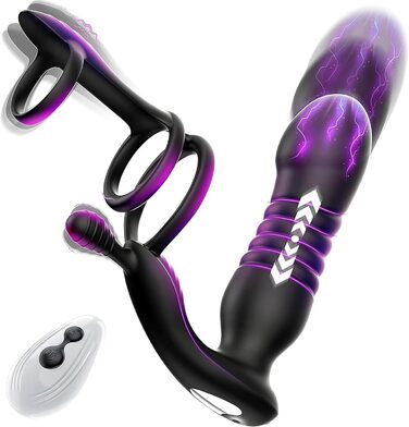 Масажер для простати та пеніса PINTLE з 10 телескопічними режимами та функцією імпульсу. Набір для чоловіків та пар.