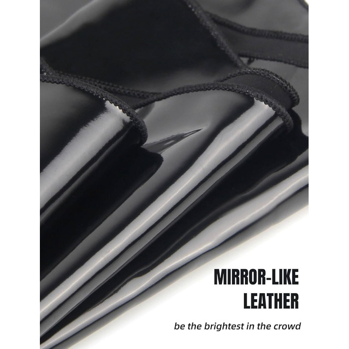 Шкіряне плаття-бабідол для жінок, Sexy Look, великі розміри, PU шкіра/Wetlook лак, міні-плаття, V-подібний виріз, A-силует, клубний стиль, чорний колір