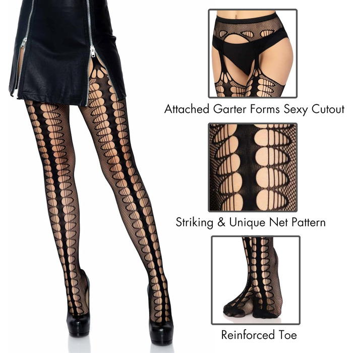 Чорні мереживні шкарпетки-стріжки Leg Avenue, універсальний розмір