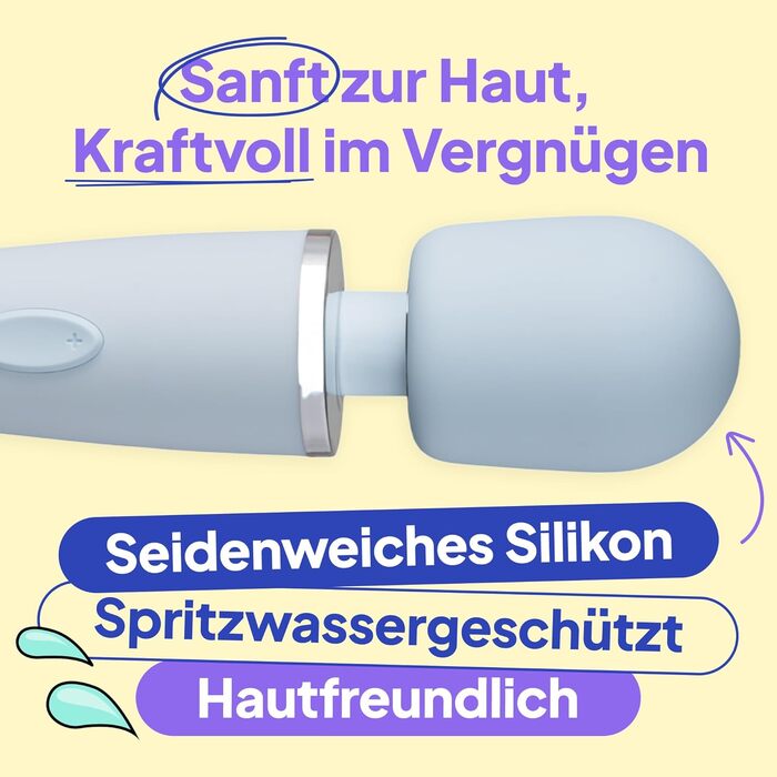 Масажний стрижень для жінок Luxy: потужний, тихий, водонепроникний вібратор з 10 режимами - сріблястий (блакитний)