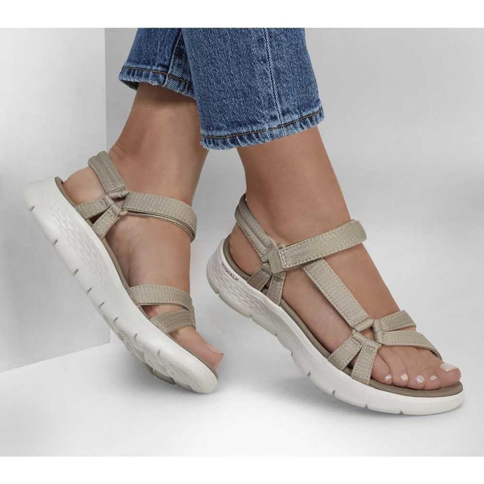 Жіночі сандалі Skechers Go Walk Flex Taupe (розмір 38 EU), текстильні, зручні