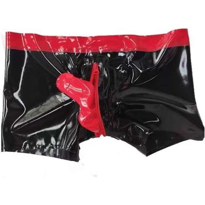 Чоловічі латексні шорти Slip, боксери, труси, нижня білизна, труси-боксер, чорний колір, XL