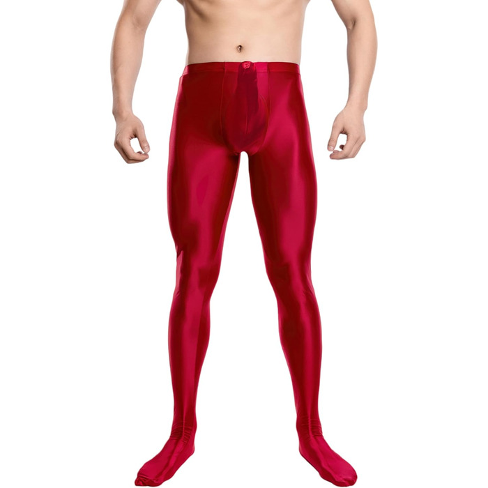 Чоловічі лосини з еластичною тканиною, прозорі, з підтяжками, штани-мешки, прозорі колготки (Червоний/Подорож, Однотонні (Getaway Solids), M)