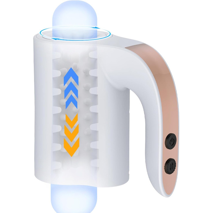 Автоматичний мастурбатор для чоловіків: 10 режимів, телескопічна конструкція, ротація, помпа, білий