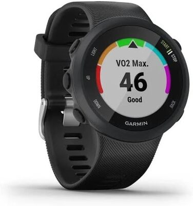 Спортивний GPS-годинник Garmin Forerunner 45 для бігу, фітнес-трекер з вимірюванням пульсу та планами тренувань (Чорний, Medium)