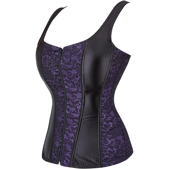 Корсет Vollbrust з застібкою-блискавкою для жінок, готичний стиль, XXL, фіолетовий