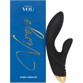 Вібратор Amorelie Virgo Premium для клітора та G-точки, чорний, 2x7 режимів, подвійний мотор