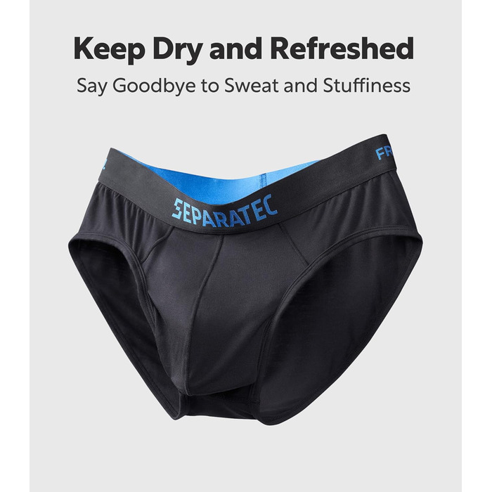 Боксерки чоловічі Separatec 7 шт. з подвійним мішечком, бамбук/район, чорні